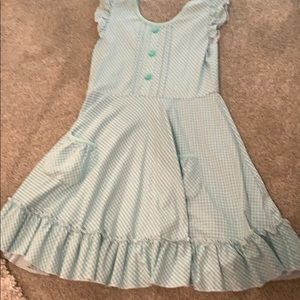 Serendipity blue checked dress sz 7/8 EUC